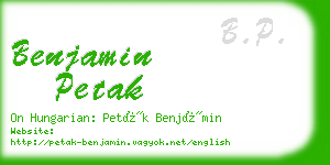 benjamin petak business card